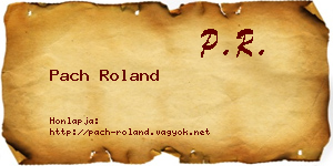 Pach Roland névjegykártya