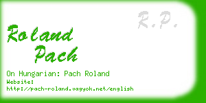 roland pach business card